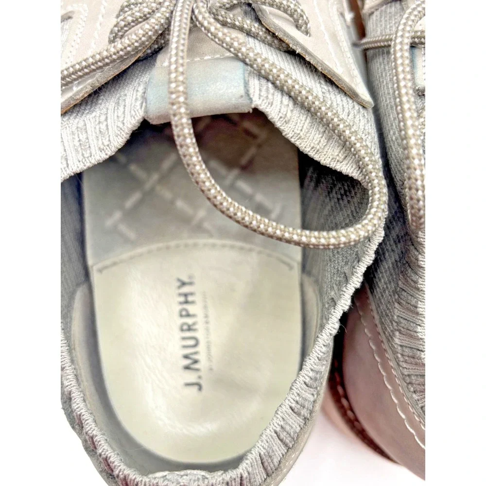J. Murphy by Johnston & Murphy Men's Gray Knit Casual Derby Shoes Size 13